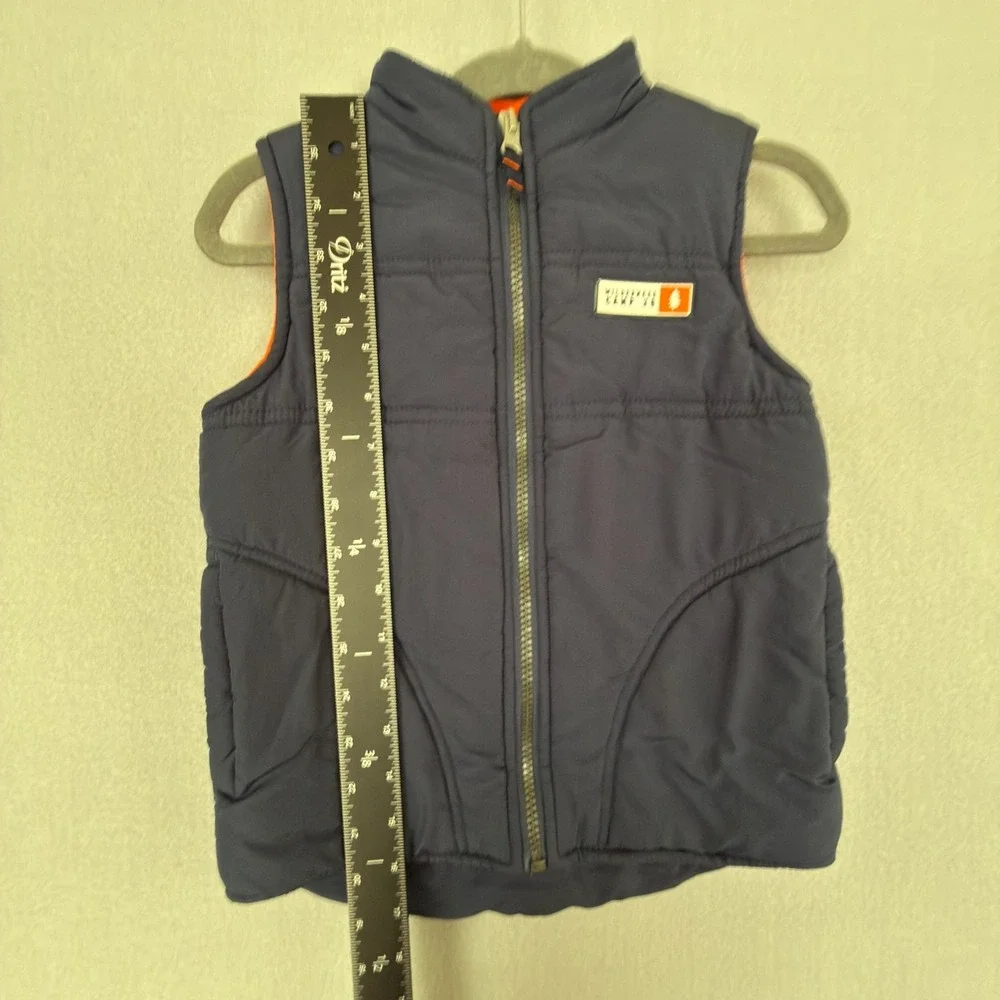 Carter's Boy's Size 4 Blue Fleece Lined Full Zip Vest Wilderness Camp 36